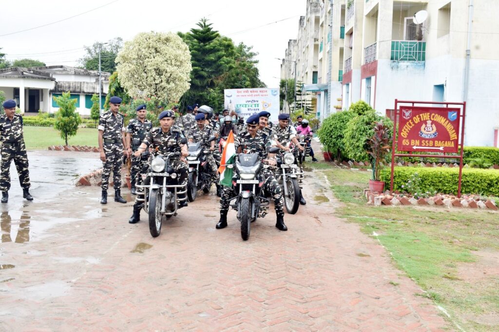 राष्ट्रीय एकता दिवस के अवसर पर 65वीं वाहिनी एसएसबी ने मोटरसाईकिल रैली निकालकर सरदार पटेल को याद किया