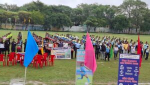 महाराजा स्टेडियम, बेतिया में तीन दिवसीय राज्य स्तरीय अंतर प्रमंडल (बालिका अंडर 14/17/19) फुटबॉल प्रतियोगिता शुभारंभ