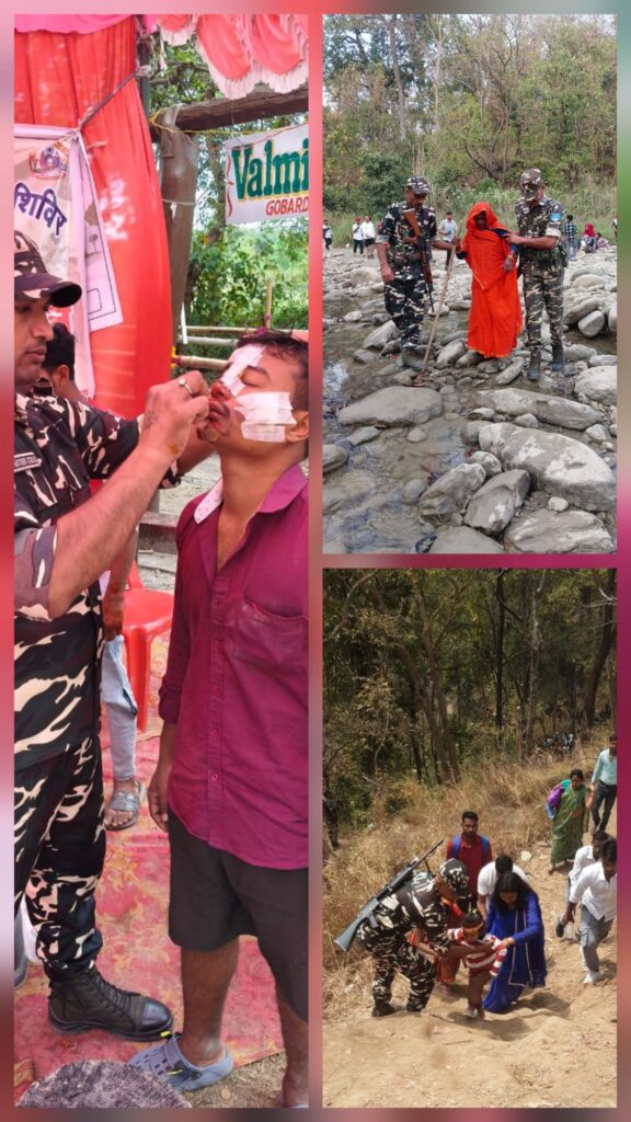 65वीएसएसबी ने तीन घायल को उपचार हेतू अठारह किलोमीटर पहाड़ पर पैदल चलकर पहुंचायी