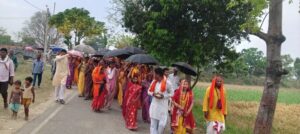 भड़छी पंचायत के मिश्रौली गांव में श्रीमद् भागवत कथा का शुभारंभ, 1100 कन्याओं के साथ भव्य कलश यात्रा