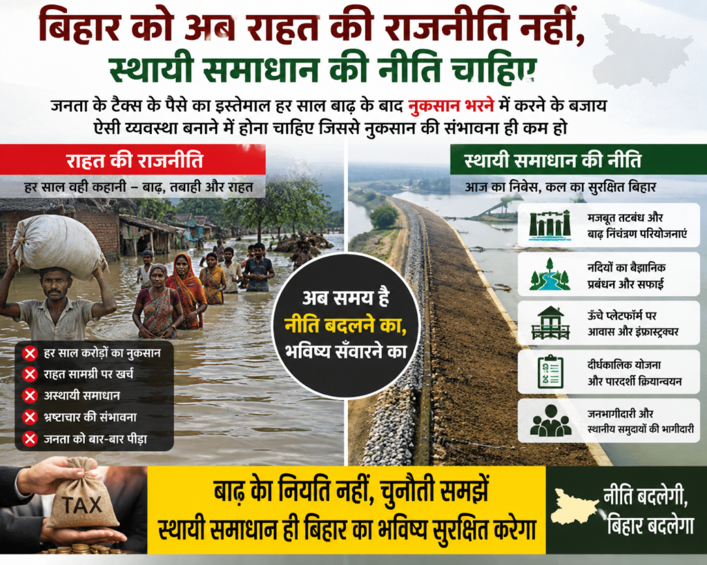 बिहार की बाढ़: राहत नहीं, अब चाहिए स्थायी समाधान
