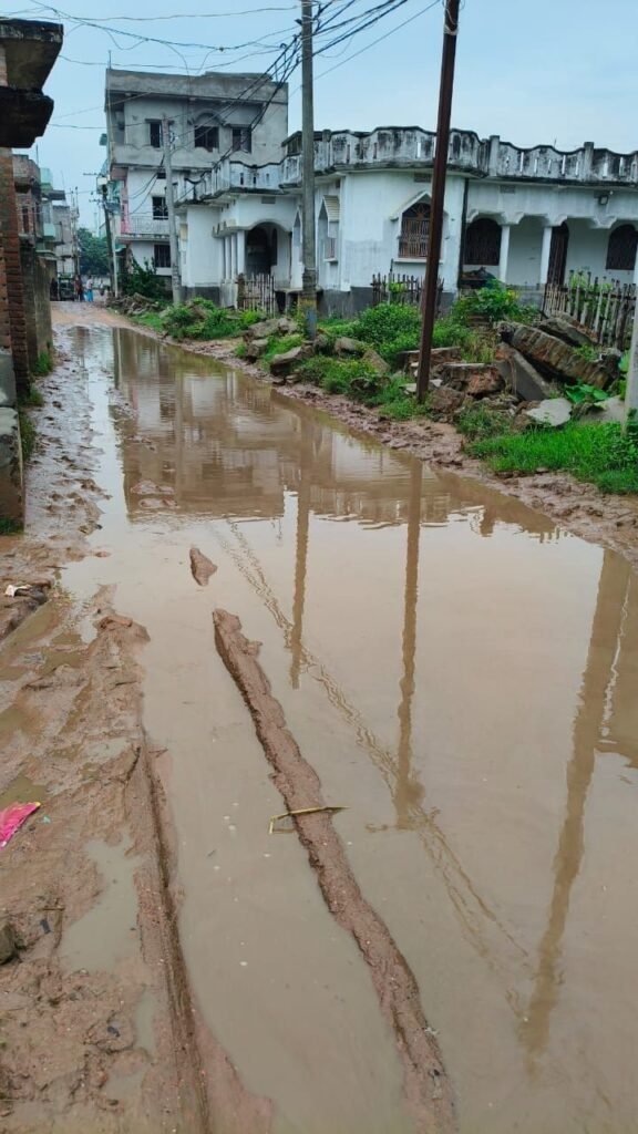 *बसवरिया गांव की मुख्य सड़क जलजमाव और अतिक्रमण की मार से बदहाल*